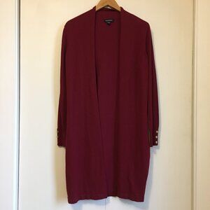 le chateau Long Burgundy Open Duster Cardigan